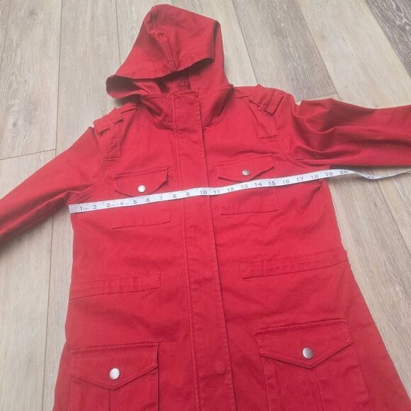 Market & Spruce red jacket Kathleen Cargo coat  size small - Picture 7 of 13
